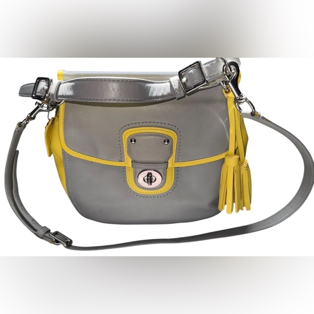 Coach Legacy Willis Archival Crossbody Bag - Gray/Yellow Handbag GUC